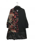 TOKUKO1erVOLトクコプルミエヴォル）の古着「花柄デザインコート」｜ブラック