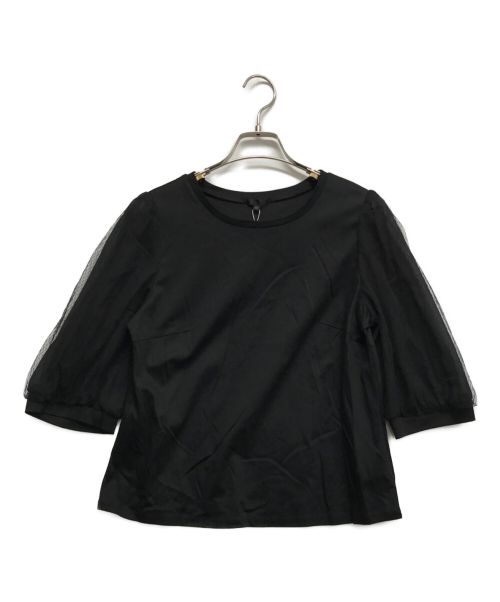 TO BE CHIC（トゥービーシック）TO BE CHIC (トゥービーシック) 袖チュールカットソー ブラック サイズ:42の古着・服飾アイテム