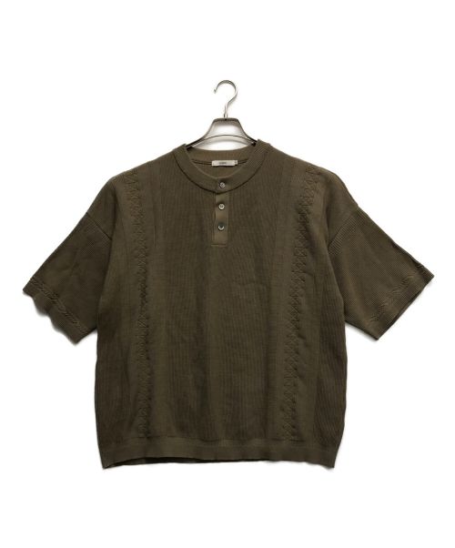yashiki（ヤシキ）YASHIKI (ヤシキ) ニットポロシャツ / Asasuzu Henley Knit ベージュ サイズ:3の古着・服飾アイテム