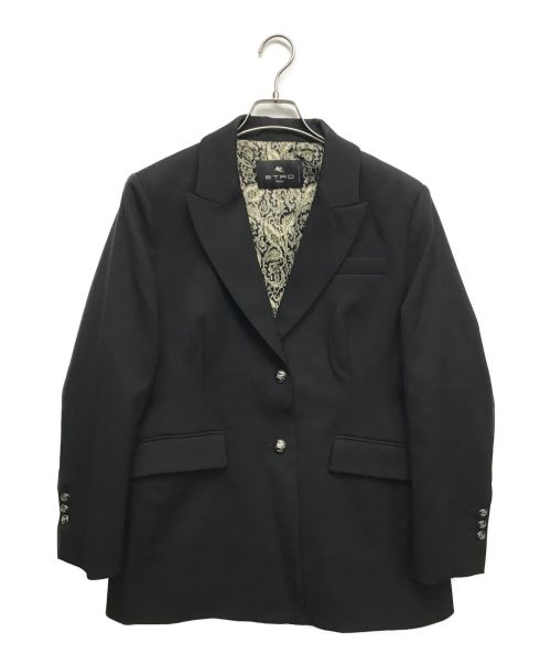 ETRO（エトロ）ETRO (エトロ) ペイズリー柄テーラードジャケット ブラック サイズ:46の古着・服飾アイテム