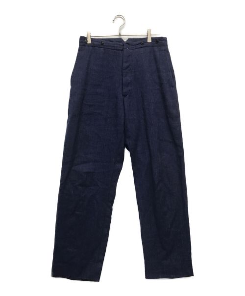 COMOLI（コモリ）COMOLI (コモリ) フレンチブルー バックストラップパンツ ブルー サイズ:1の古着・服飾アイテム
