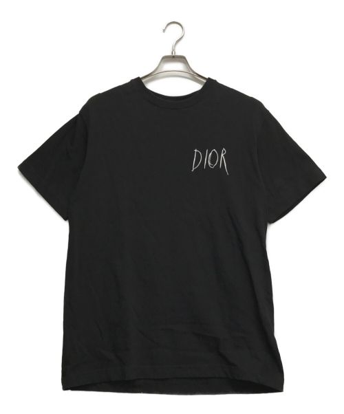 DIOR HOMME（ディオール オム）Dior Homme (ディオール オム) 19AWレイモンドペティボーン刺繍ロゴ 半袖Tシャツ ブラック サイズ:Mの古着・服飾アイテム