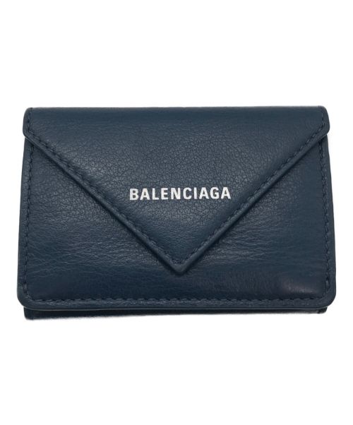BALENCIAGA（バレンシアガ）BALENCIAGA (バレンシアガ) ペーパー3つ折り財布 ブルーの古着・服飾アイテム