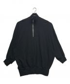 GROUND Yグラウンドワイ）の古着「30-cotton jersey Zipper stand collar cut sew」｜ブラック