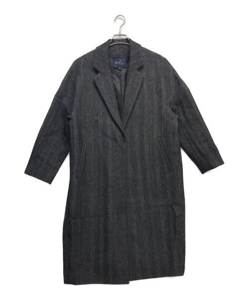 la.f（ラ・エフ）la.f (ラ・エフ) シェットランドヘリンボンオーバーチェスターコート ブラック サイズ:2Sの古着・服飾アイテム