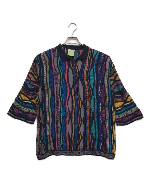 Coogi（クージー）Coogi (クージー) 3D半袖ニットポロシャツ マルチカラー サイズ:Mの古着・服飾アイテム
