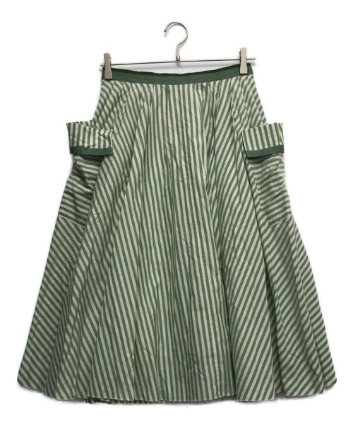 FOXEY（フォクシー）FOXEY (フォクシー) ストライプスカート グリーン サイズ:40の古着・服飾アイテム