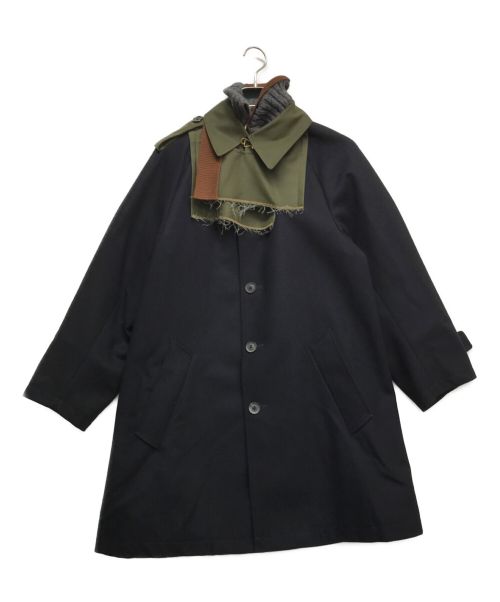 KOLOR（カラー）KOLOR (カラー) カシミアウールメルトン DOCKING COAT ネイビー×カーキ サイズ:1の古着・服飾アイテム