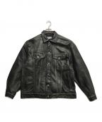 MAISON SPECIALメゾンスペシャル）の古着「Hand Rub-Off Buffalo Leather Prime-Over 3rd Jacket」｜ブラック