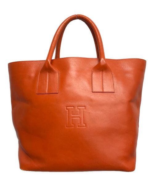 HIROFU（ヒロフ）HIROFU (ヒロフ) レザーートバッグ オレンジの古着・服飾アイテム