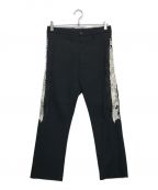 doubletダブレット）の古着「LINED CHAOS EMBROIDERY WIDE TAPERED TROUSERS」｜ブラック