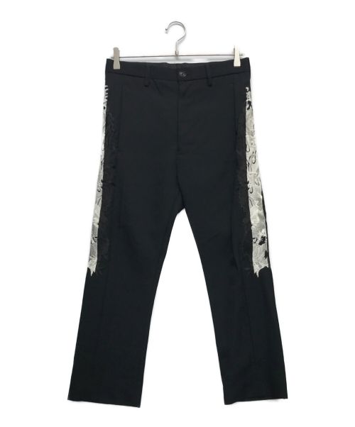 doublet（ダブレット）doublet (ダブレット) LINED CHAOS EMBROIDERY WIDE TAPERED TROUSERS ブラック サイズ:XSの古着・服飾アイテム