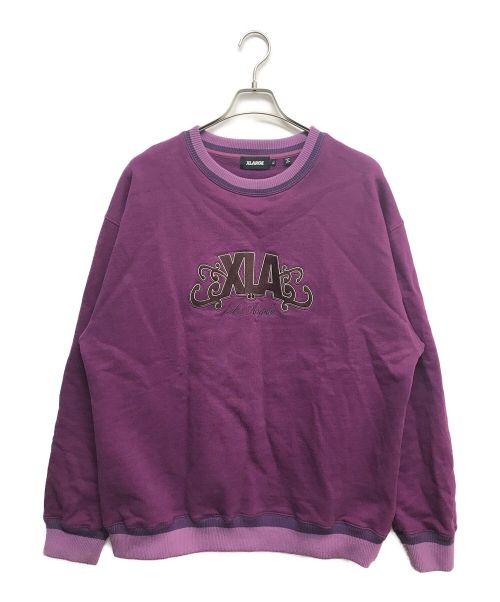 X-LARGE（エクストララージ）X-LARGE (エクストララージ) EMBROIDERY CREWNECK SWEATSHIRT パープル サイズ:XLの古着・服飾アイテム