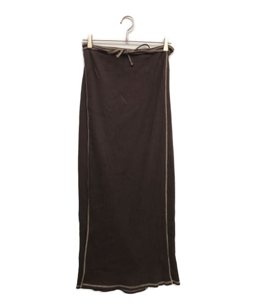 BASERANGE（ベースレンジ）BASERANGE (ベースレンジ) ラップスカート ブラウン サイズ:Sの古着・服飾アイテム