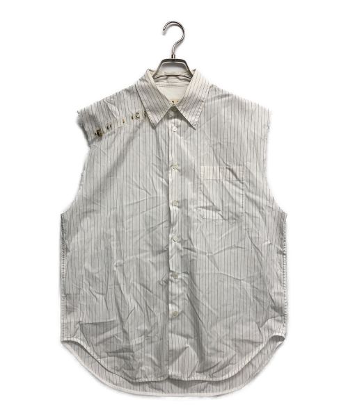 MARNI（マルニ）MARNI (マルニ) ノースリーブストライプシャツ ホワイト サイズ:48の古着・服飾アイテム