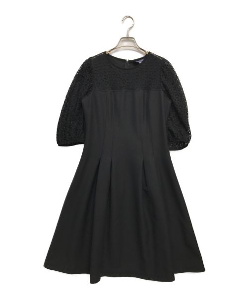 M'S GRACY（エムズグレイシー）M'S GRACY (エムズグレイシー) カットワークフレアワンピース ブラック サイズ:40の古着・服飾アイテム