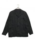 Yohji Yamamoto pour hommeヨウジヤマモト プールオム）の古着「スタッフプリントワークシャツジャケット」｜ブラック