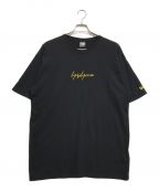 Yohji Yamamoto pour homme×New Eraヨウジヤマモト プールオム×ニューエラ）の古着「ロゴ刺繍Tシャツ」｜ブラック