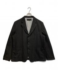 COMME des GARCONS HOMME (コムデギャルソン オム) 製品染エステルツイル3B テーラードジャケット ブラック サイズ:L