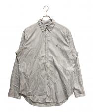 RALPH LAUREN (ラルフローレン) クラシックフィットストライプL/Sシャツ ブルー サイズ:16 1/2