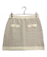 MICHAEL KORS (マイケルコース) Logo Jacquard Knit Skirt ホワイト サイズ:M