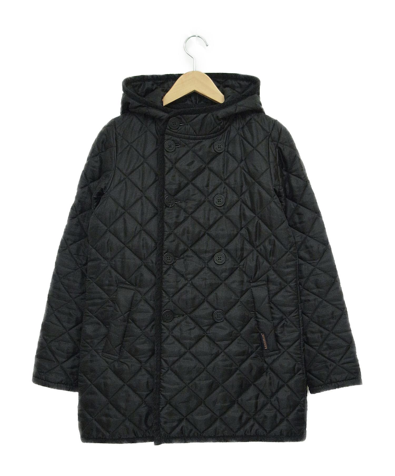 LAVENHAM (ラベンハム) ダブルブレストフーデッドキルティングジャケット ブラック サイズ:38