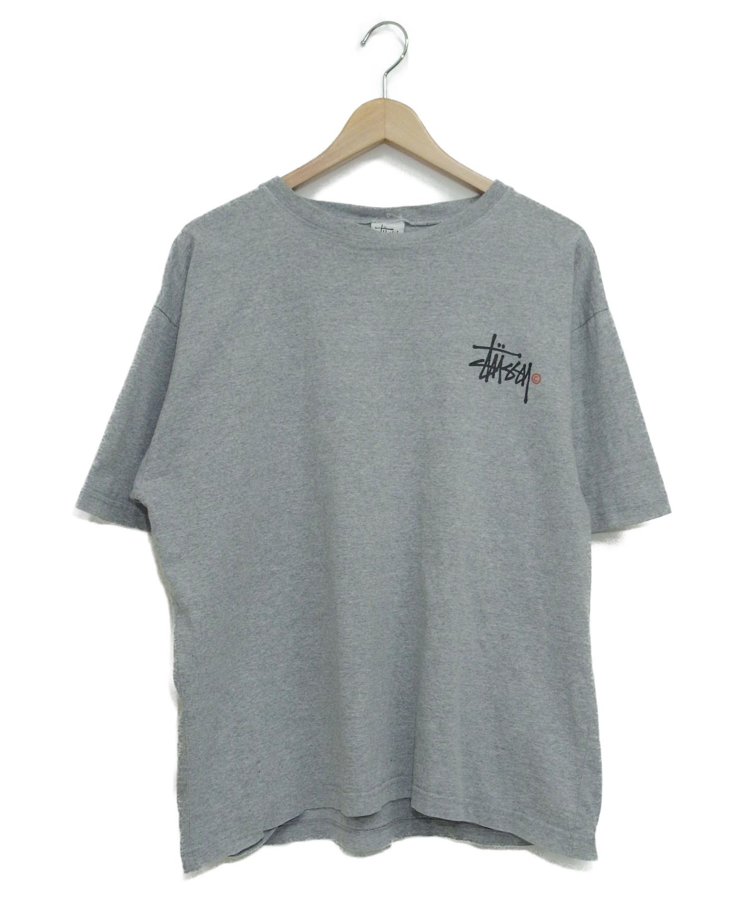 STUSSY (ステューシー) 90sストックロゴプリントTシャツ グレー サイズ:M 90年代