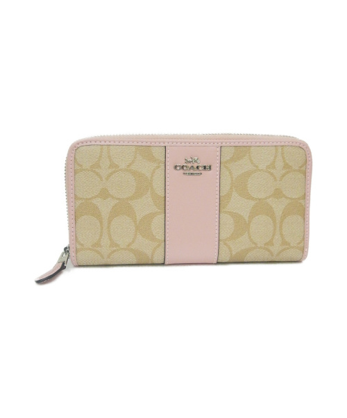 中古 古着通販 Coach コーチ 長財布 ベージュ ピンク サイズ 下記参照 シグネチャー F54630 ブランド 古着通販 トレファク公式 Trefac Fashion