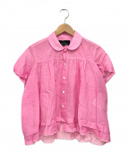 COMME des GARCONS tricot（コムデギャルソントリコ）の古着「半袖フリルシャツ」｜ピンク