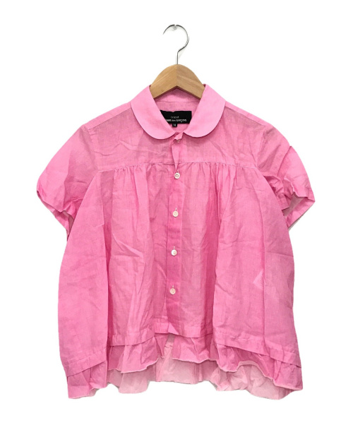 COMME des GARCONS tricot（コムデギャルソントリコ）COMME des GARCONS tricot (コムデギャルソントリコ) 半袖フリルシャツ ピンク サイズ:Mの古着・服飾アイテム
