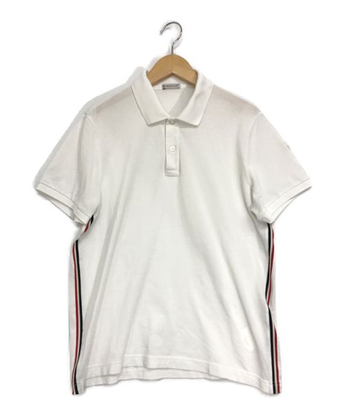 MONCLER（モンクレール）MONCLER (モンクレール) サイドラインポロシャツ ホワイト サイズ:Mの古着・服飾アイテム