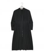 LE CIEL BLEUルシェルブルー）の古着「グラデーションプリーツオーバードレス」｜ブラック