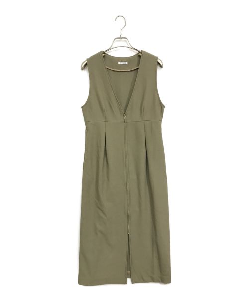 COHINA（コヒナ）COHINA (コヒナ) Vネックジレジャンパースカート オリーブ サイズ:FREEの古着・服飾アイテム