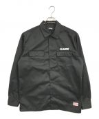 X-LARGEエクストララージ）の古着「ロゴ刺繍ワークシャツ / L/S OG WORK SHIRT / 長袖シャツ」｜ブラック