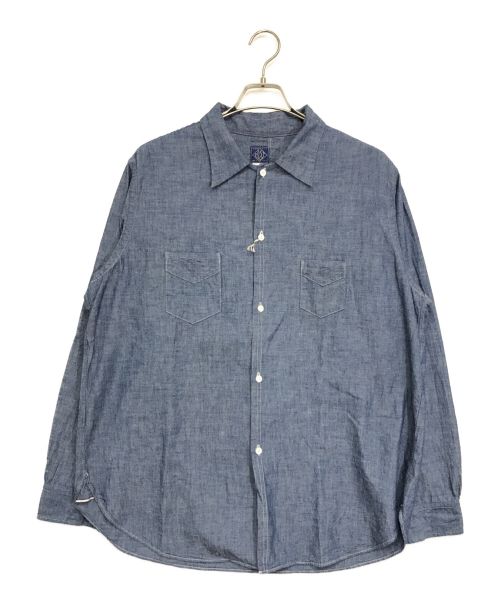 POST O'ALLS（ポストオーバーオールズ）POST O'ALLS (ポストオーバーオールズ) NEUTRA 3 シャンブレーシャツ / 長袖シャツ ブルー サイズ:L 未使用品の古着・服飾アイテム