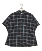 INDIVIDUALIZED SHIRTSインディビジュアライズドシャツ）の古着「半袖コットンチェックシャツ」｜レッド×ネイビー