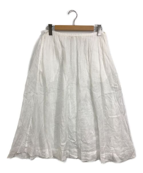 45R（フォーティーファイブアール）45R (フォーティーファイブアール) リネンスカート ホワイト サイズ:3の古着・服飾アイテム