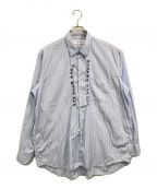 COMME des GARCONS SHIRTコムデギャルソンシャツ）の古着「刺繍ストライプシャツ / 長袖シャツ / 刺繍 / AD1994」｜ブルー