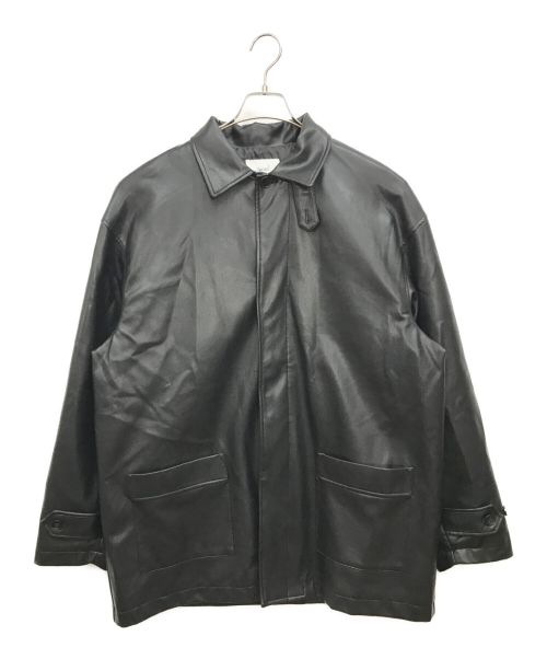soerte（ソエルテ）soerte (ソエルテ) スタンドカラーフェイクレザージャケット ブラック サイズ:3の古着・服飾アイテム