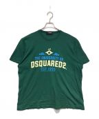 DSQUARED2ディースクエアード）の古着「オーバーサイズプリントTシャツ」｜グリーン