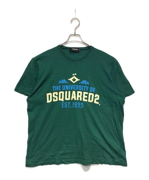 DSQUARED2（ディースクエアード）DSQUARED2 (ディースクエアード) オーバーサイズプリントTシャツ グリーン サイズ:Sの古着・服飾アイテム