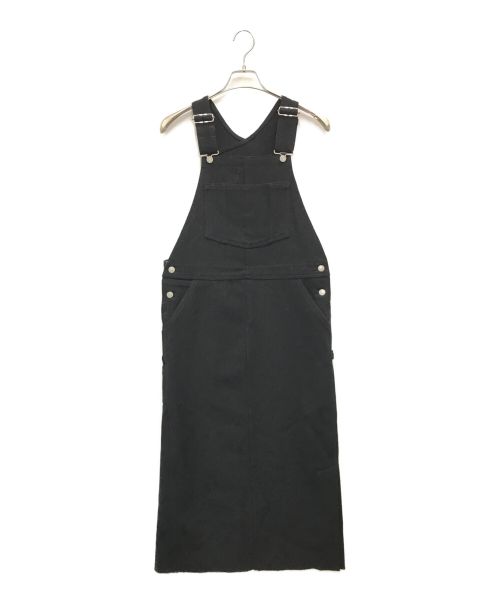 UNION LAUNCH（ユニオンランチ）UNION LAUNCH (ユニオンランチ) メルトンオーバーオール ジャンパースカート ブラック サイズ:Sの古着・服飾アイテム