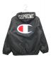 SUPREME Champion Sherpa Lined Hooded Jacket　シェルパ ラインド フーデッド ジャケットシェルパ ラインド フーデッド ジャケット　ナイロンジャケット　ボア　デカロゴ　17AW ブラック サイズ:L：12800円