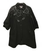 TOKUKO1erVOLトクコプルミエヴォル）の古着「フラワーモチーフコート　flower motif coat」｜ブラック