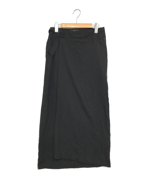 Y's（ワイズ）Y's (ワイズ) レーヨンラップスカート ブラック サイズ:2の古着・服飾アイテム