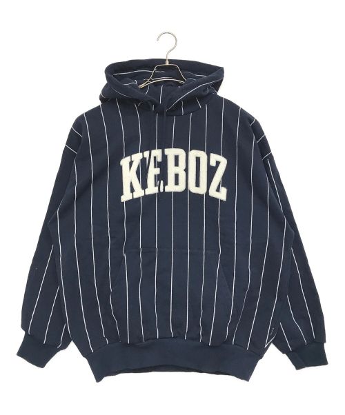 KEBOZ（ケボズ）KEBOZ (ケボズ) STRIPE UC SWEAT HOODI ネイビー サイズ:Ｌの古着・服飾アイテム