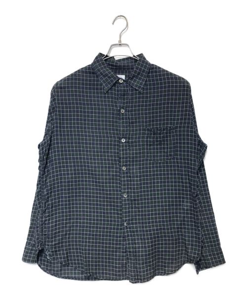 POST O'ALLS（ポストオーバーオールズ）POST O'ALLS (ポストオーバーオールズ) コットンチェックシャツ グリーン×ネイビー サイズ:XLの古着・服飾アイテム
