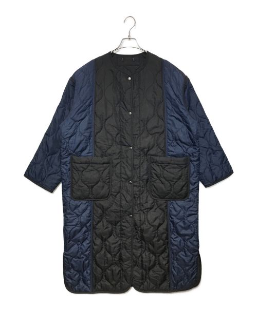 yuw（ユウ）yuw (ユウ) キルティングコート ブラック×ネイビー サイズ:FREEの古着・服飾アイテム