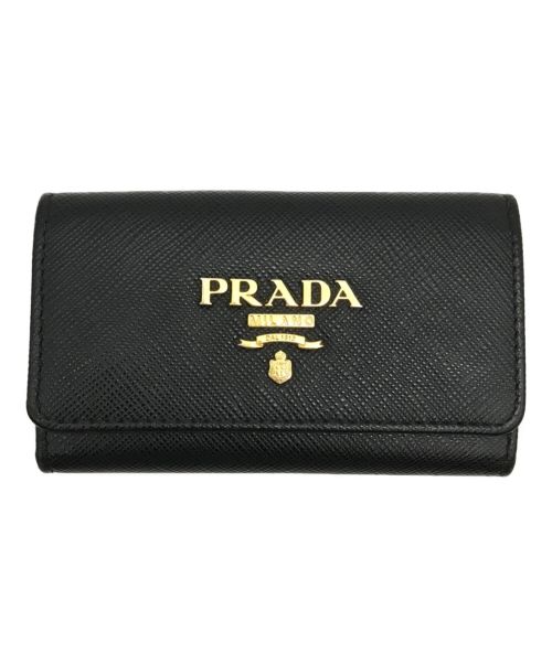 PRADA（プラダ）PRADA (プラダ) サフィアーノレザー キーケース ブラックの古着・服飾アイテム