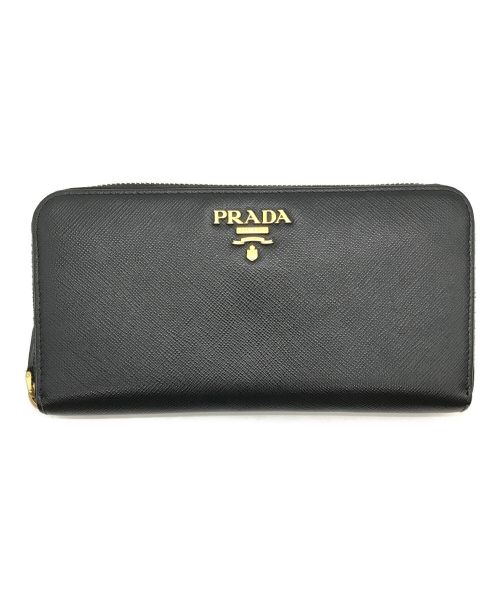 PRADA（プラダ）PRADA (プラダ) サフィアーノマルチカラー ジップアラウンド長財布 ブラックの古着・服飾アイテム
